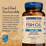 Wiley's Finest Peak EPA etiqueta detalle con información de EPA y DHA