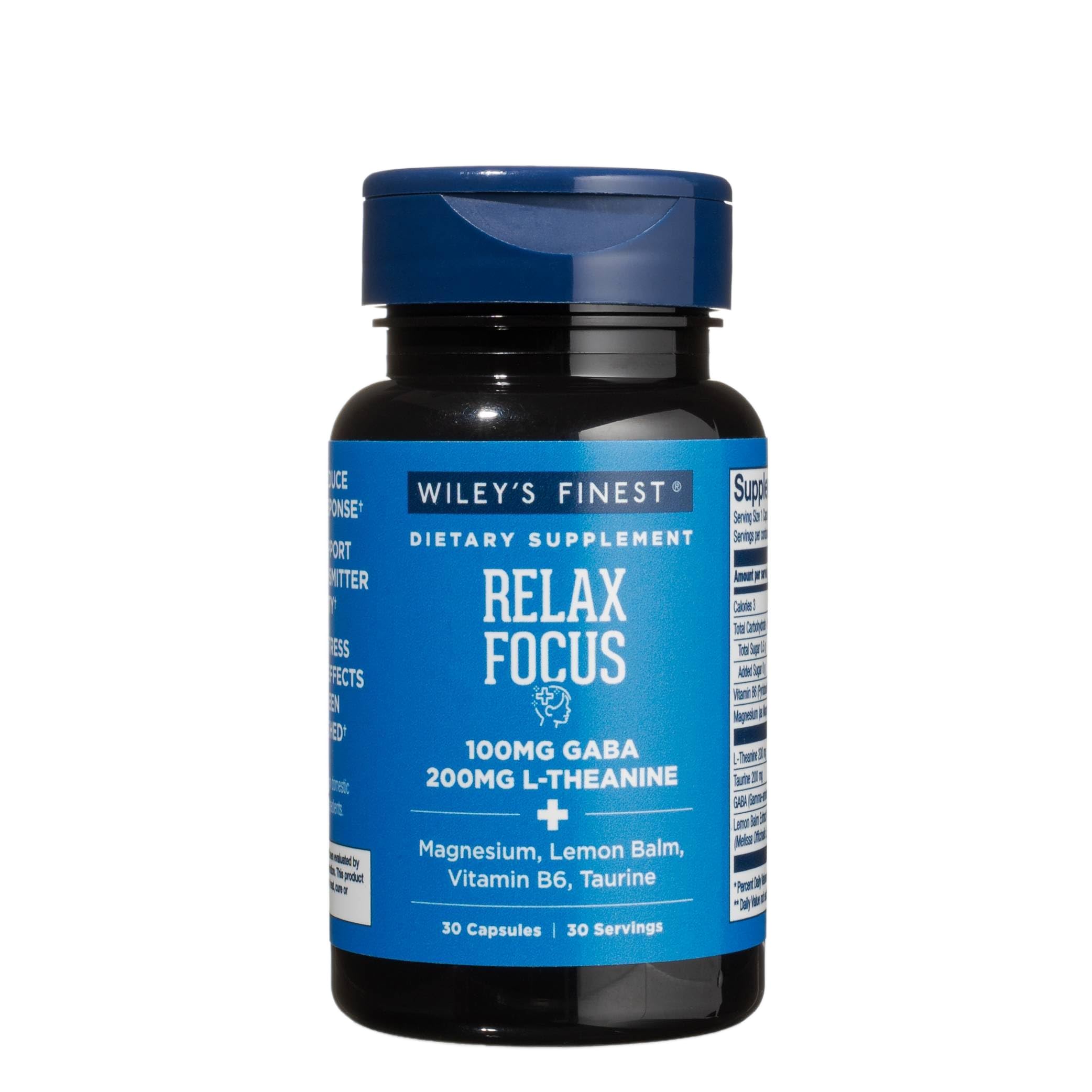 Cápsulas Wiley's Finest Relax Focus para apoyo diario a la relajación