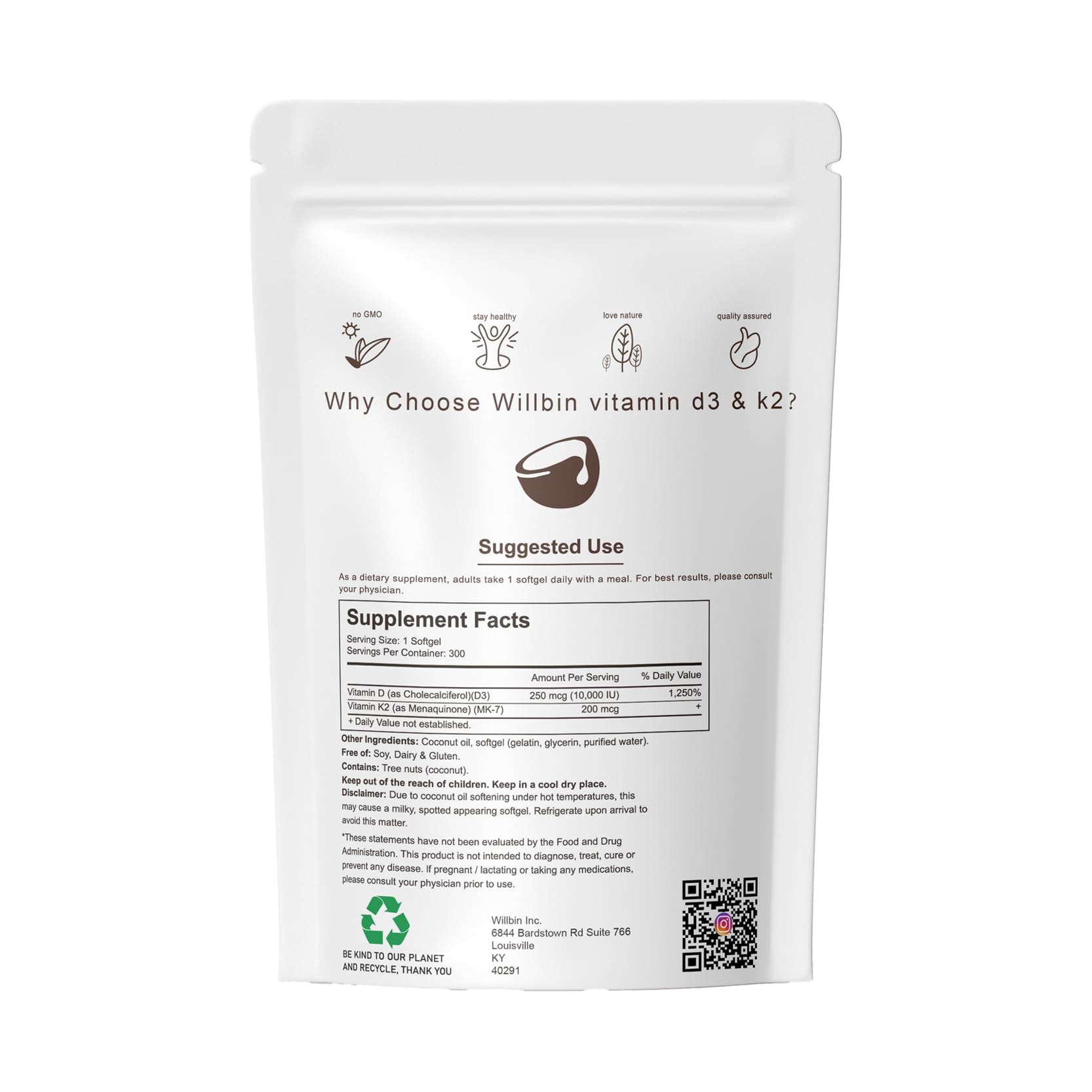 Vida diaria con Willbin D3-K2 para hábitos saludables.
