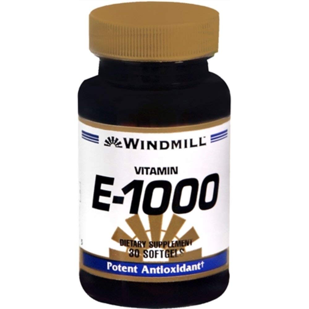 Windmill E-1000 Softgels: cápsulas de vitamina E antioxidante para apoyo diario