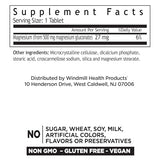 Windmill magnesio gluconato 500 mg, envase de 90 tabletas para uso diario.