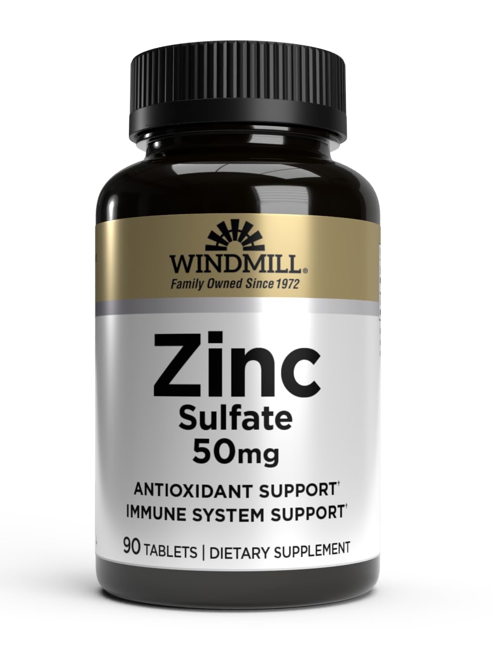 Windmill Tabletas de Zinc Sulfato, botella con tabletas para apoyo al sistema inmune