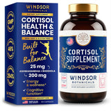 Cápsulas Windsor Botanicals cortisol en caja, calma diaria.