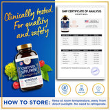 Sello cGMP en envase Windsor Botanicals, garantía de calidad.