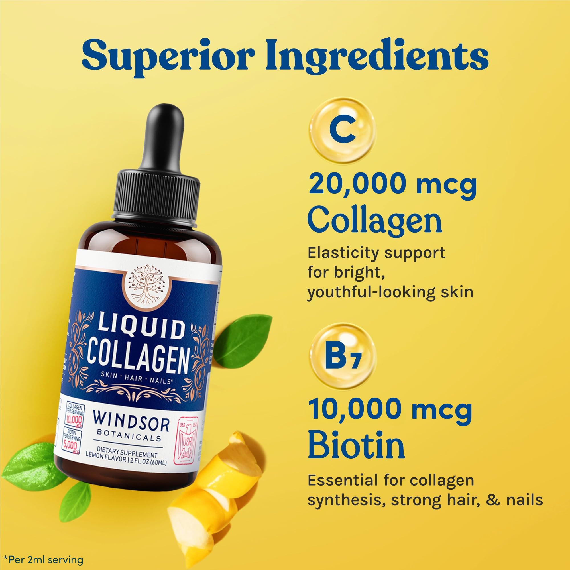 WINDSOR BOTANICALS biotina para uñas más fuertes y cabello brillante