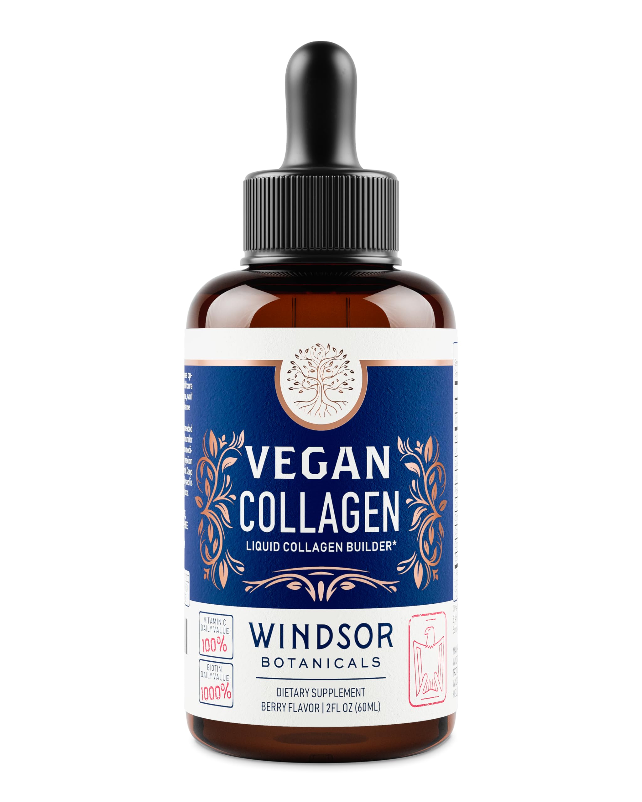 WINDSOR BOTANICALS Collagen Builder, uso diario: opción vegana para incorporar en la rutina diaria.