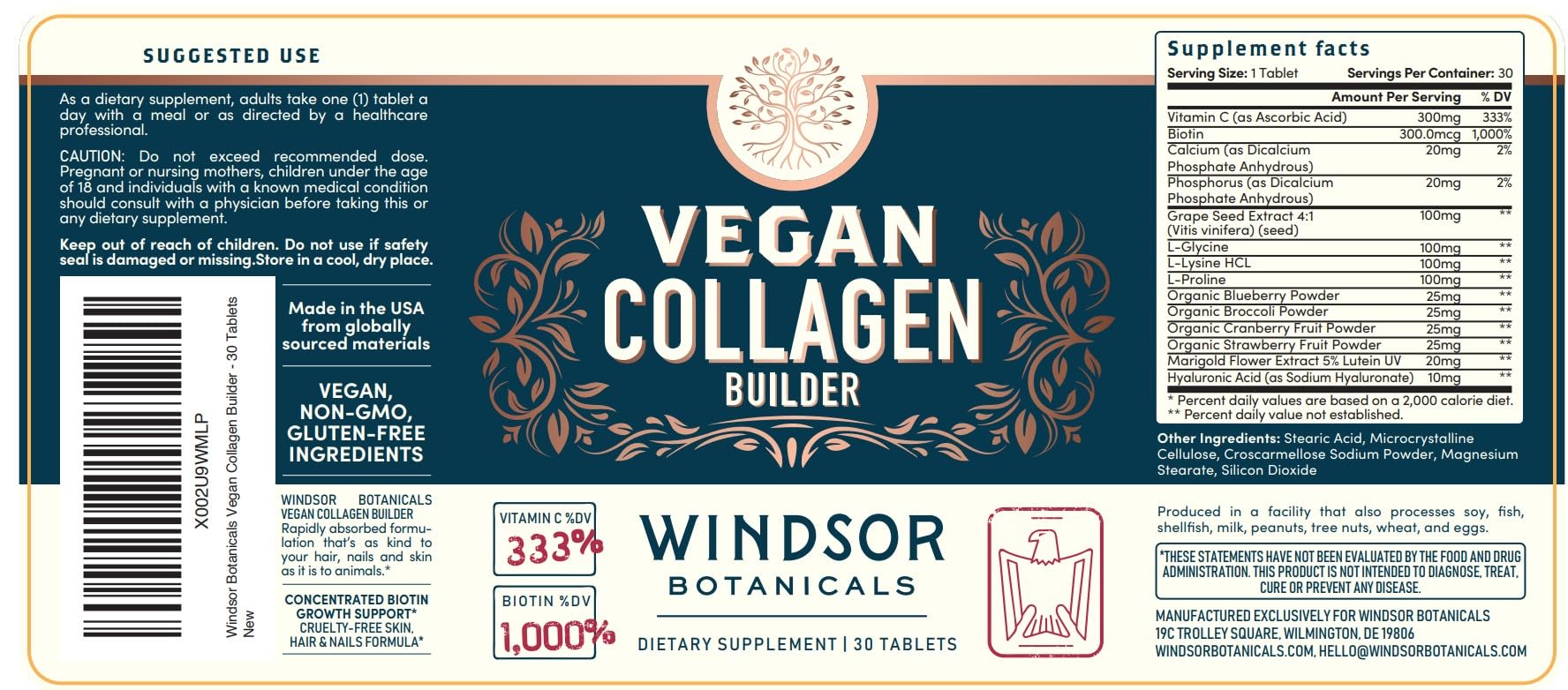 Windsor Botanicals facil de tragar sin sabor para tu rutina.
