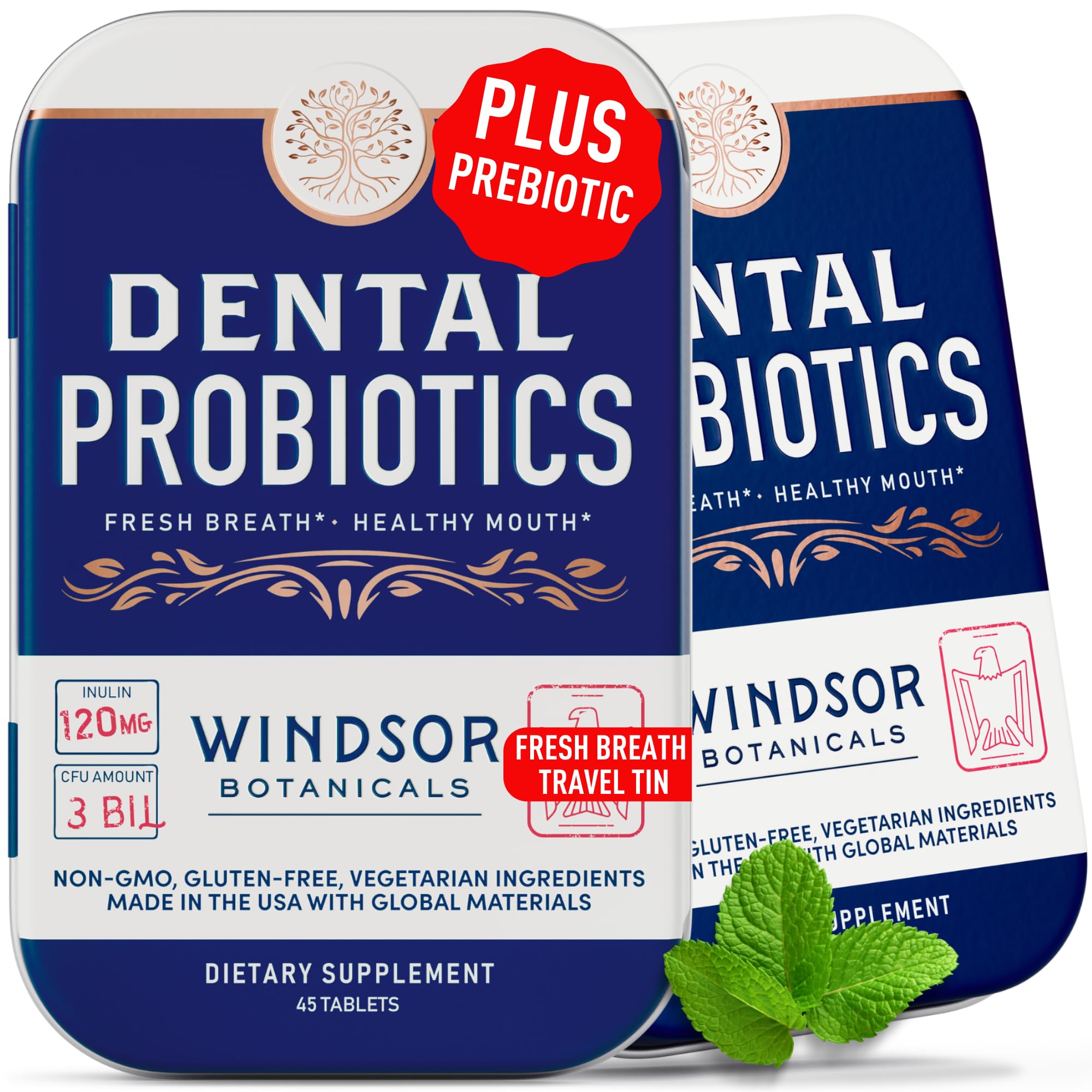 WINDSOR BOTANICALS tabletas masticables para higiene bucal y aliento fresco