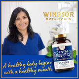 WINDSOR BOTANICALS: tableta dental de menta en primer plano