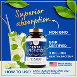 WINDSOR BOTANICALS: tabletas dentales de menta vistas frontales