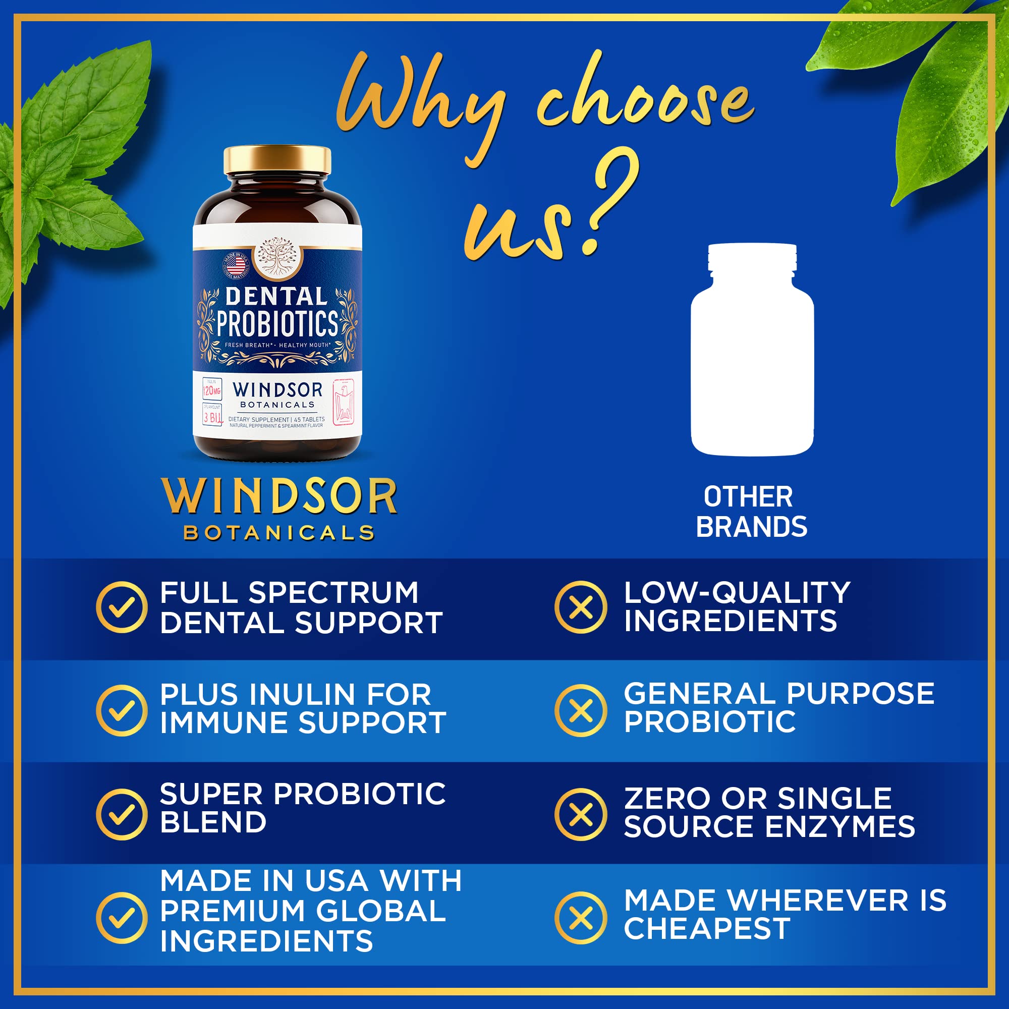 WINDSOR BOTANICALS: uso diario de tabletas dentales de menta