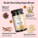 Winged Wellness Rise Up ingredientes clave: Alpha-GPC y hongo melena de león para claridad