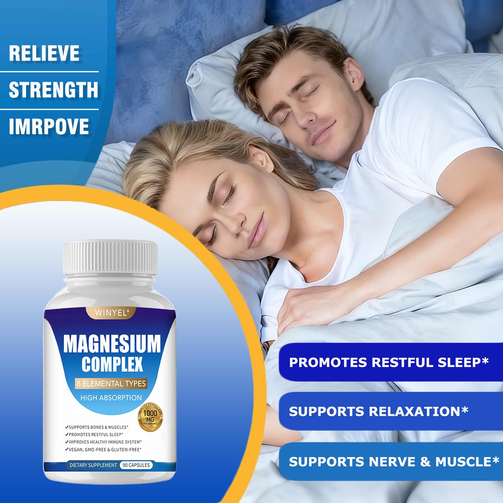 WINYEL Magnesium Complex cápsulas veganas para uso diario.
