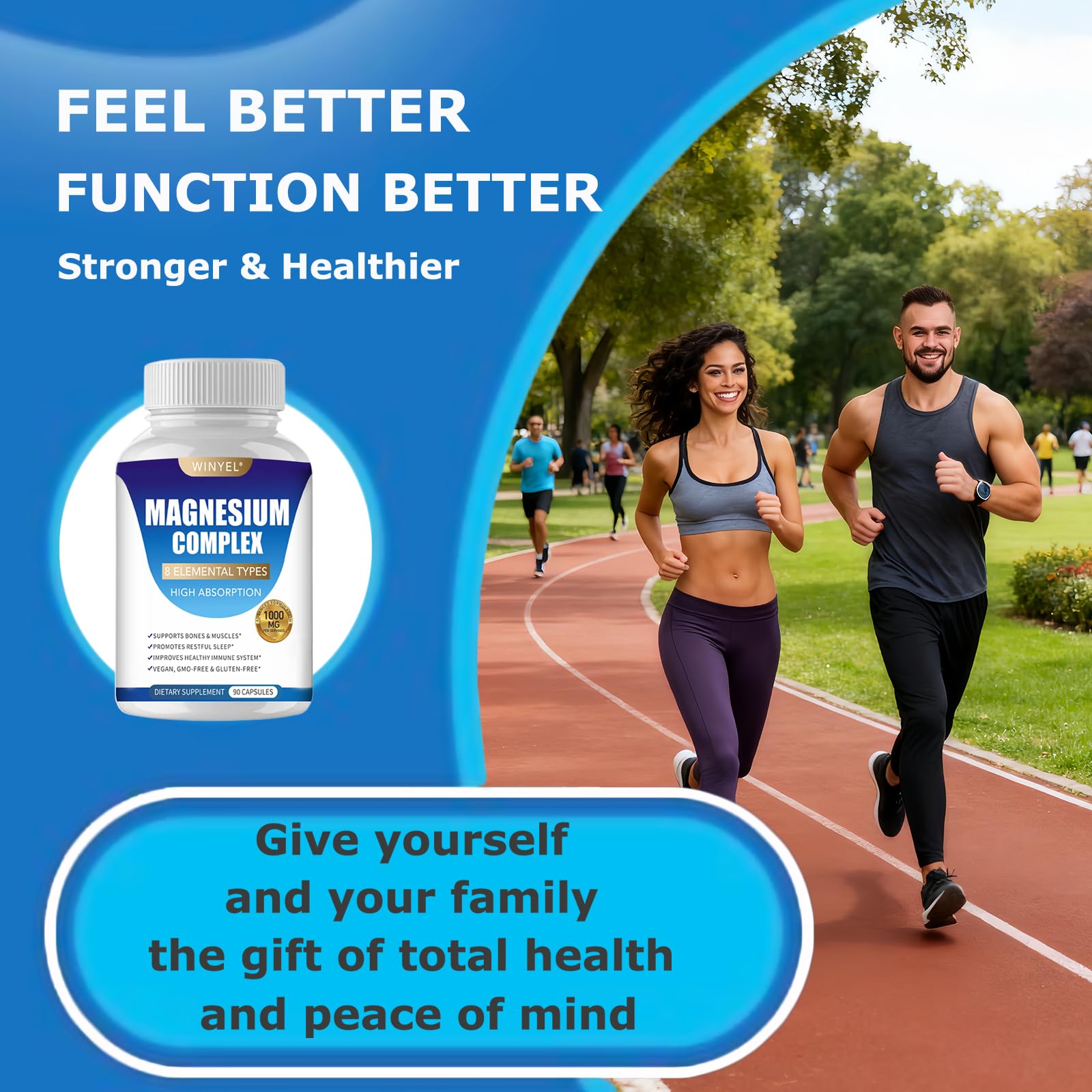WINYEL Magnesium Complex con glicinato, malato y citrato para absorción y confort diario.