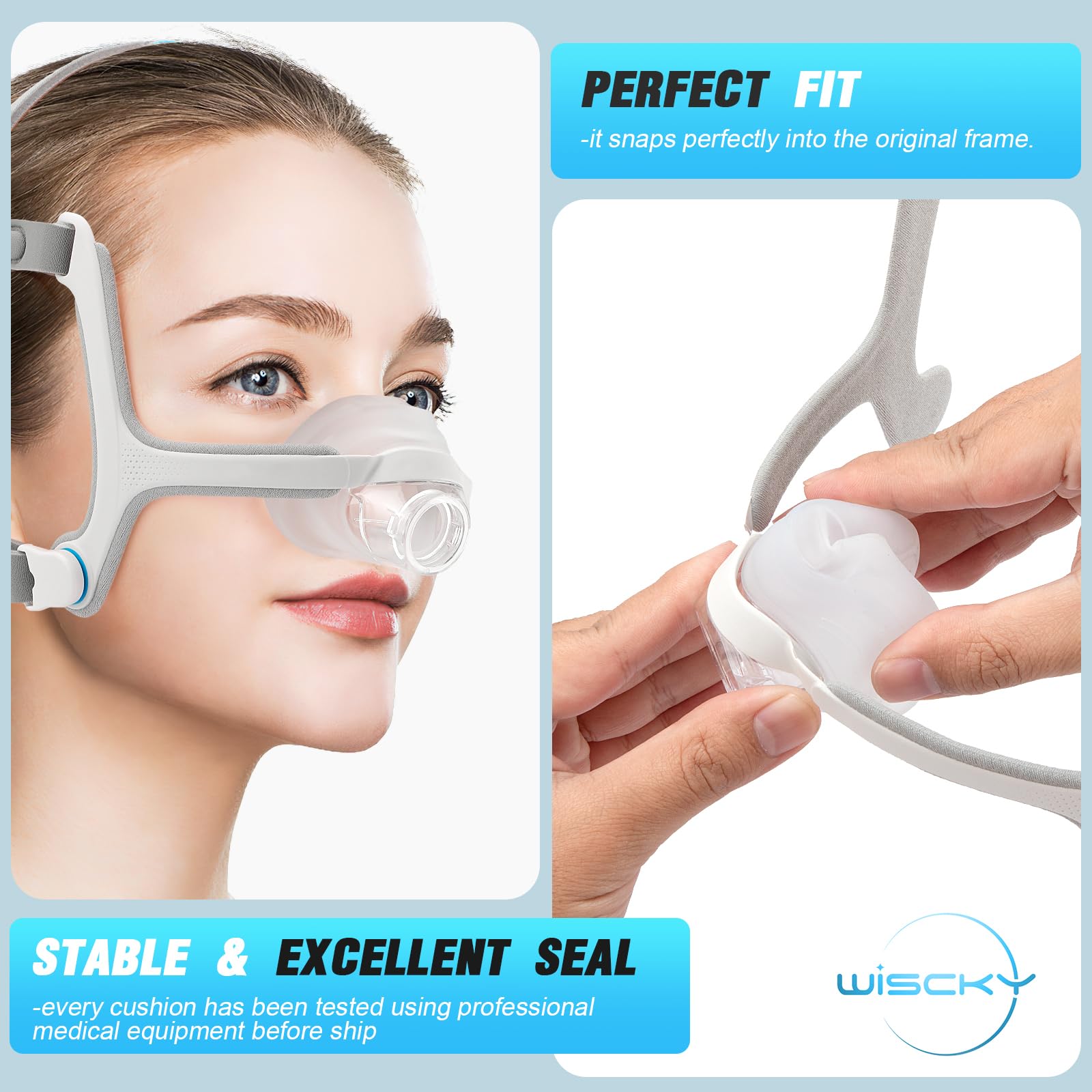 Wiscky AirFit N20 – almohadilla pequeña de repuesto, duradera y fiable.