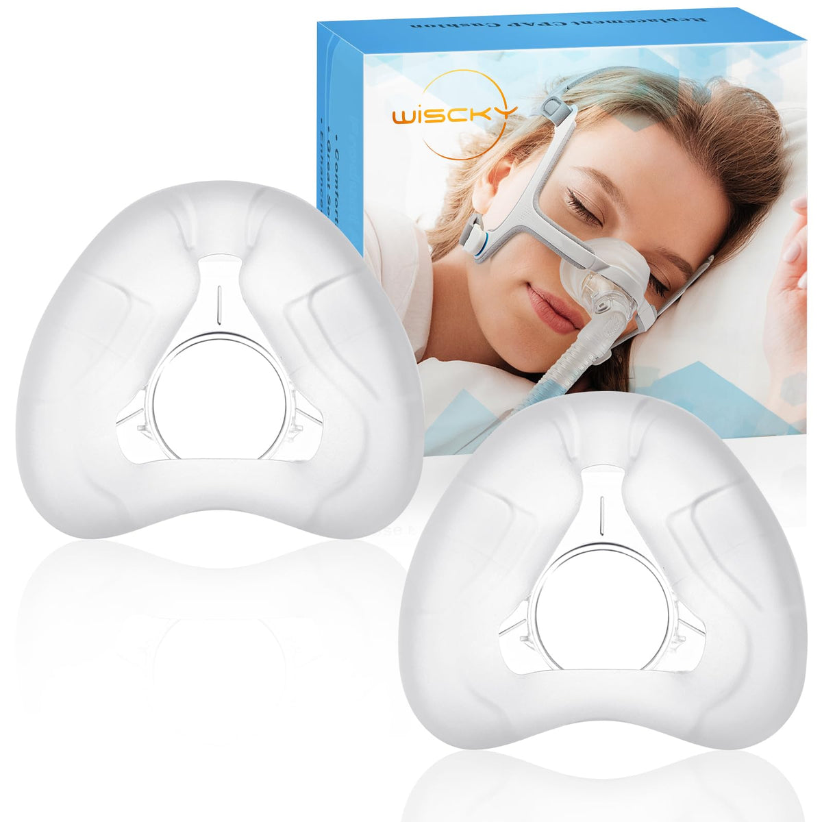 Wiscky AirFit N20 – almohadilla de repuesto pequeña, vista frontal para mayor comodidad nocturna.