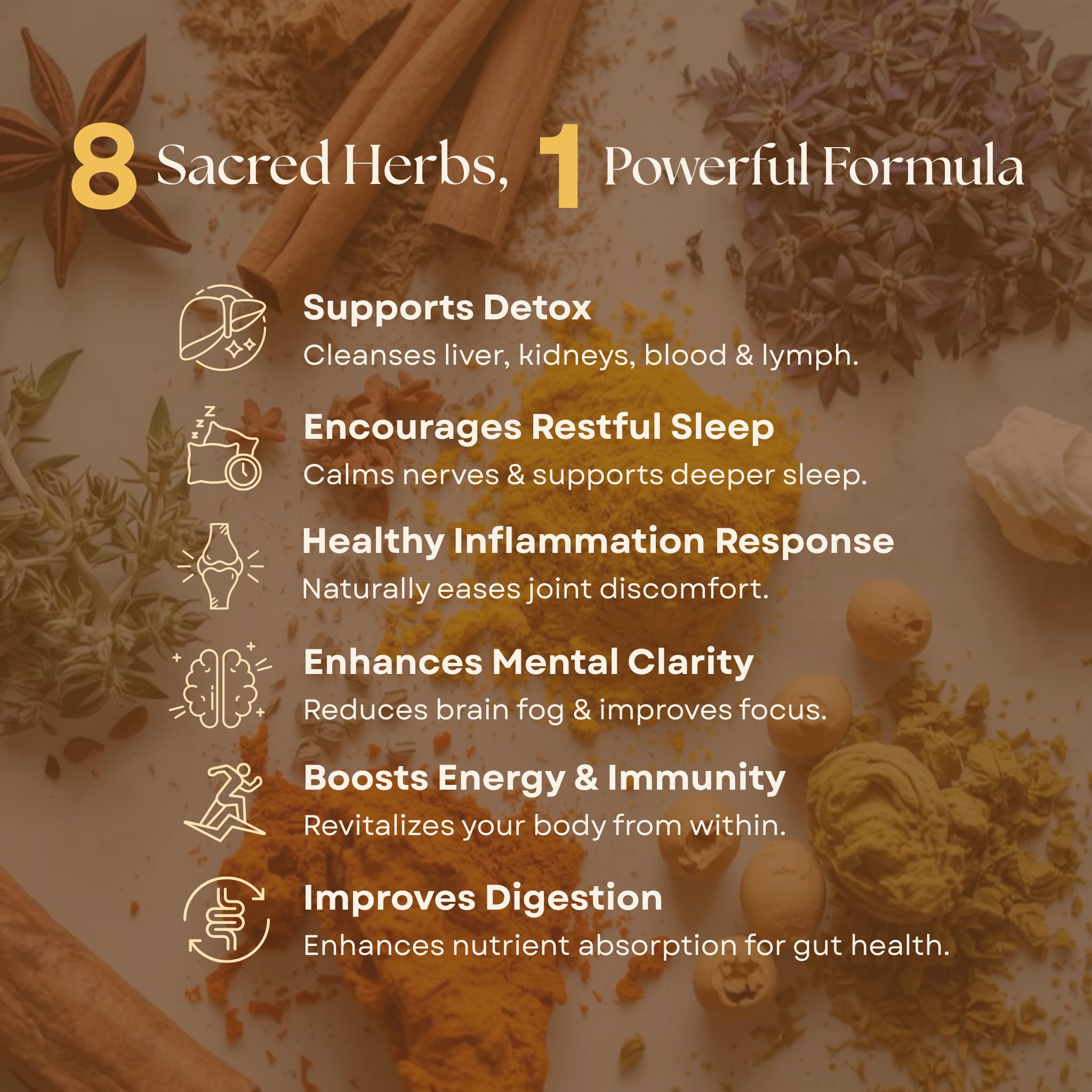 Wisdom Nutrition mezcla de hierbas orgánicas para apoyar digestión suave y detox natural.