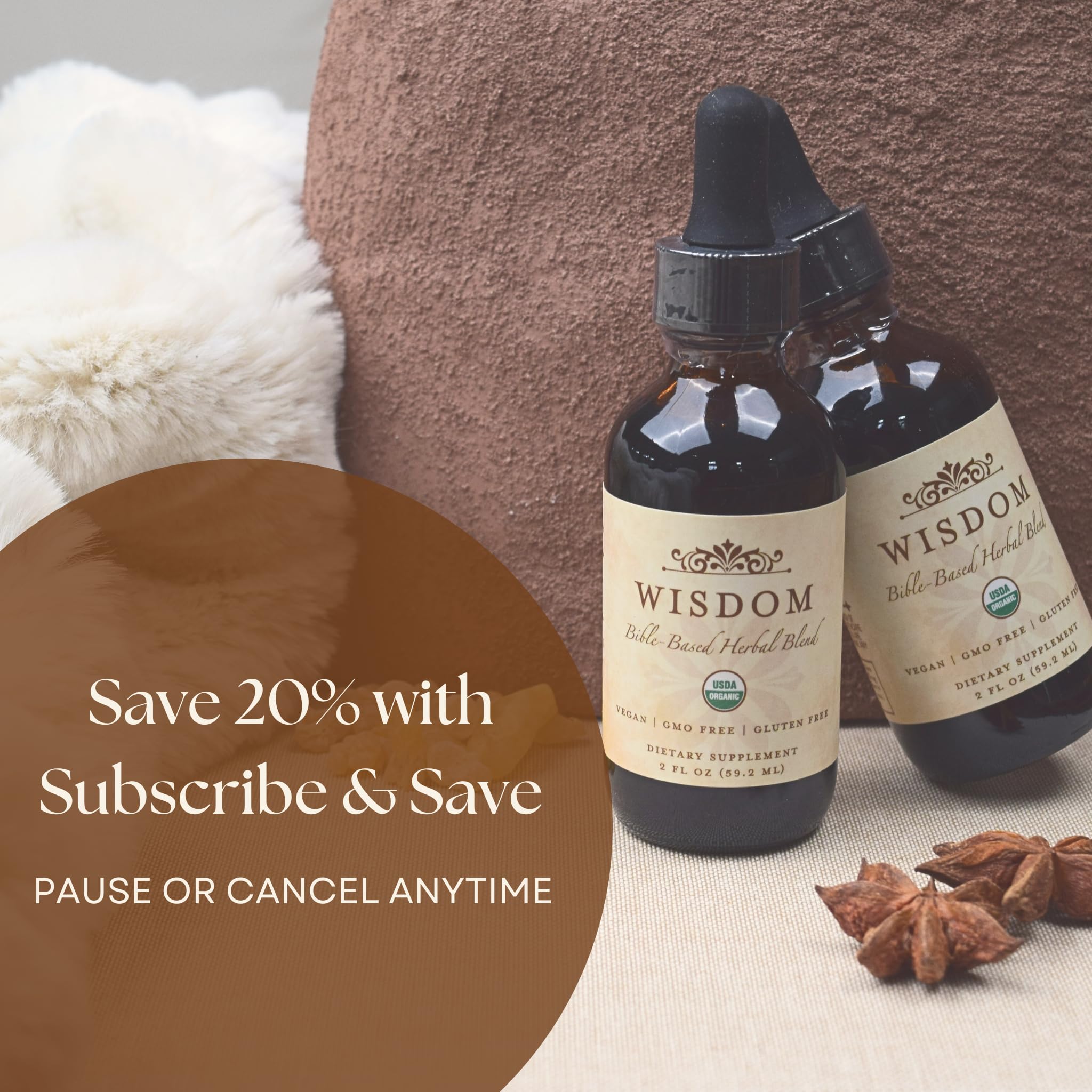Wisdom Nutrition aplicación sublingual con gotero para absorción rápida y fácil.