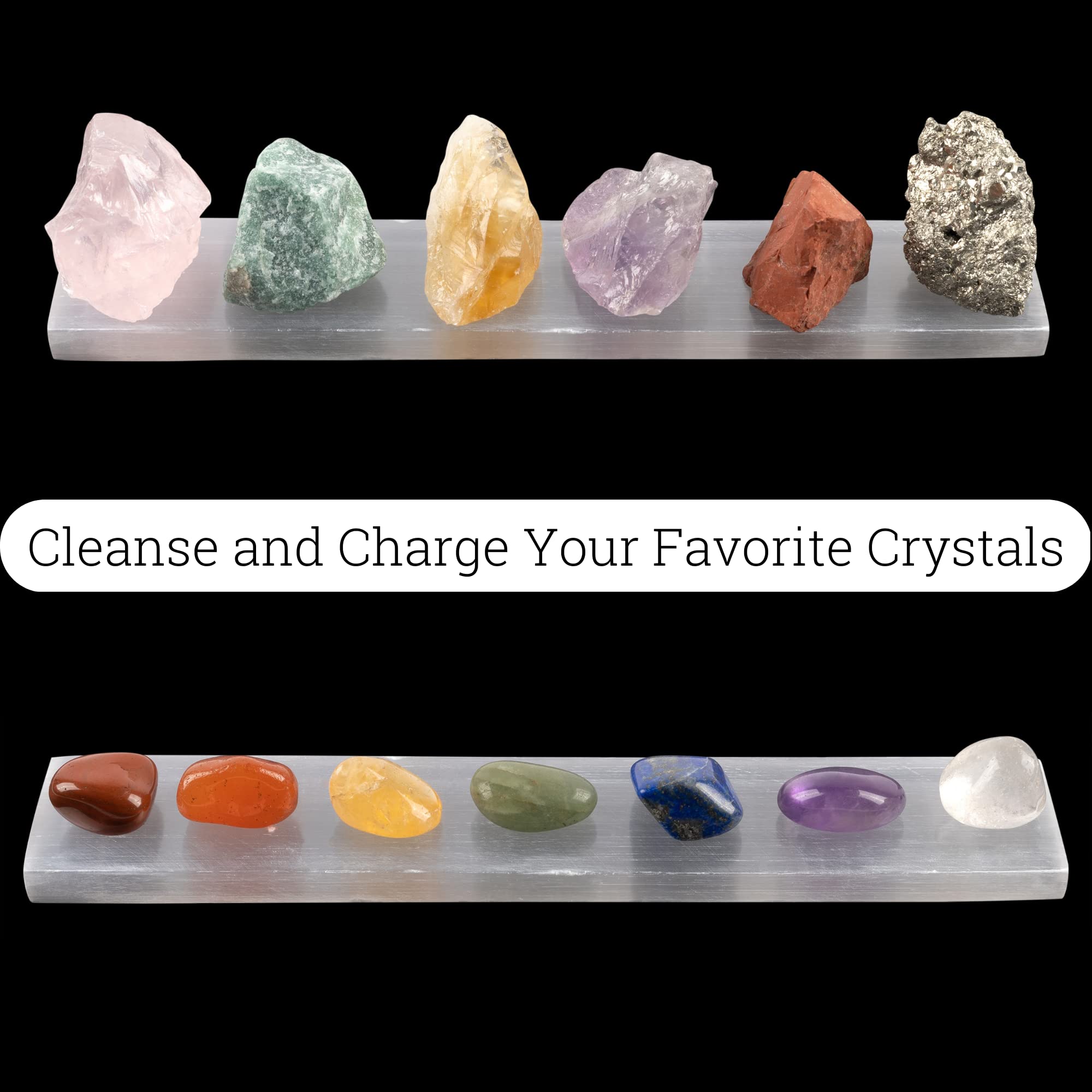 Wish Well: placa de selenita grande para limpiar piedras y geodas durante sesiones de Reiki.