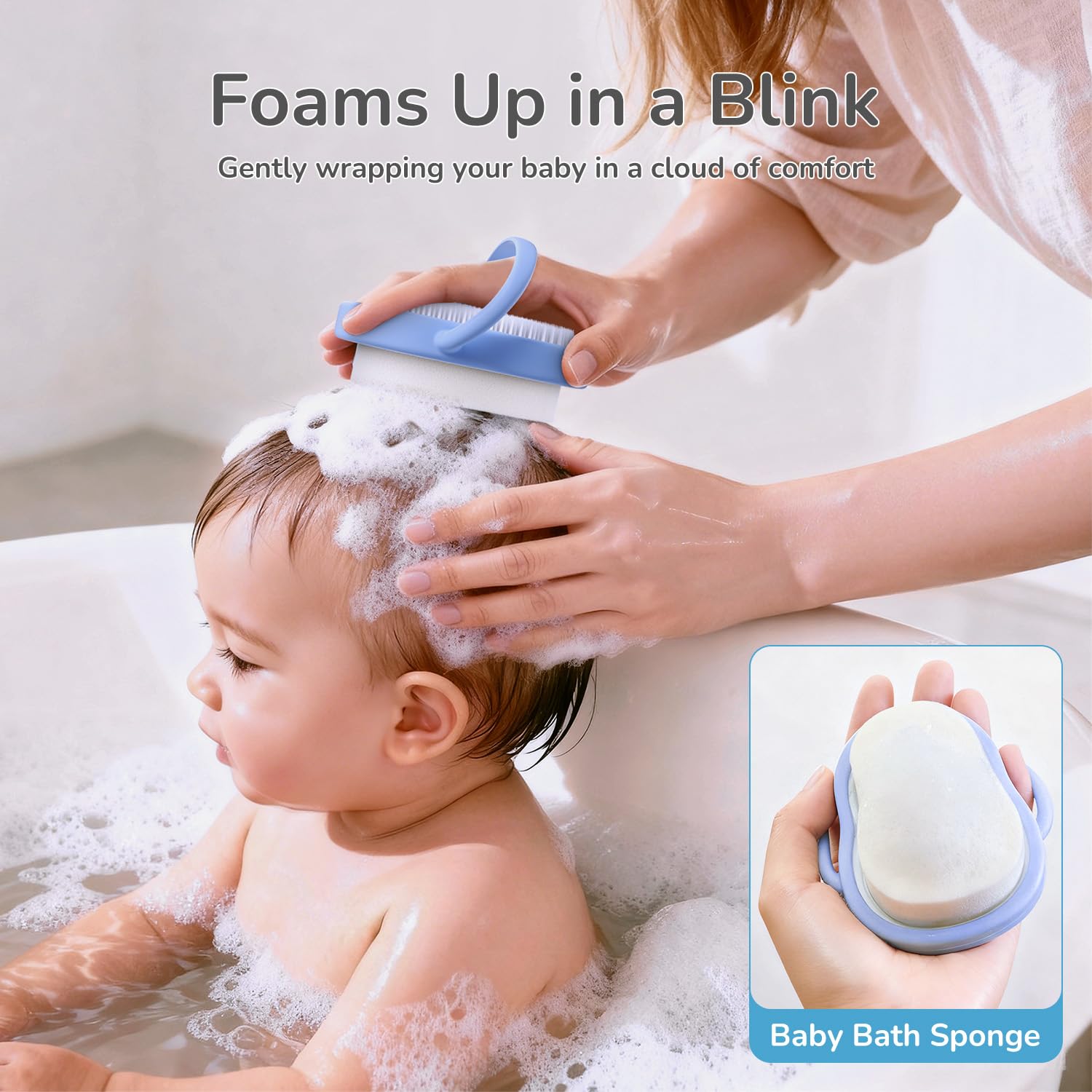 Wishbird esponja de baño para limpieza delicada del bebé