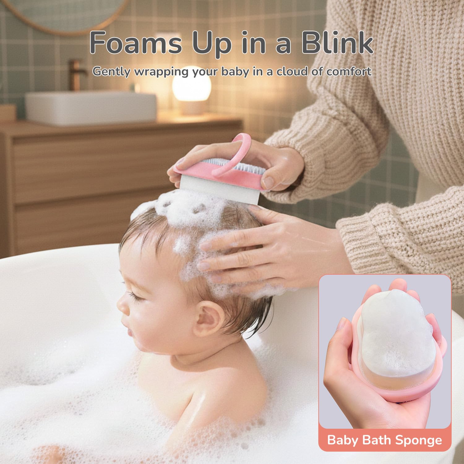 Wishbird esponja de baño suave para piel delicada