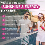 Wiszeen D3 B12 gomitas energía sostenida para actividades diarias.