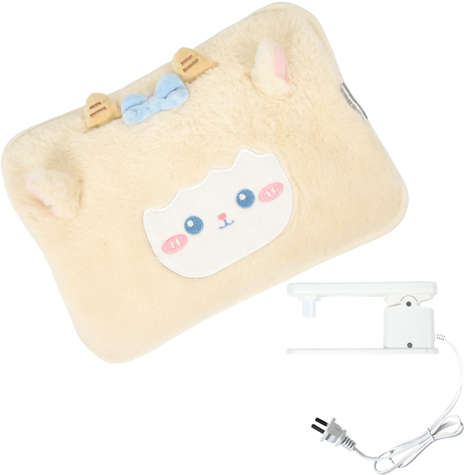 La bolsa de agua eléctrica WITERY con cubierta peluche ofrece calor cómodo para las manos