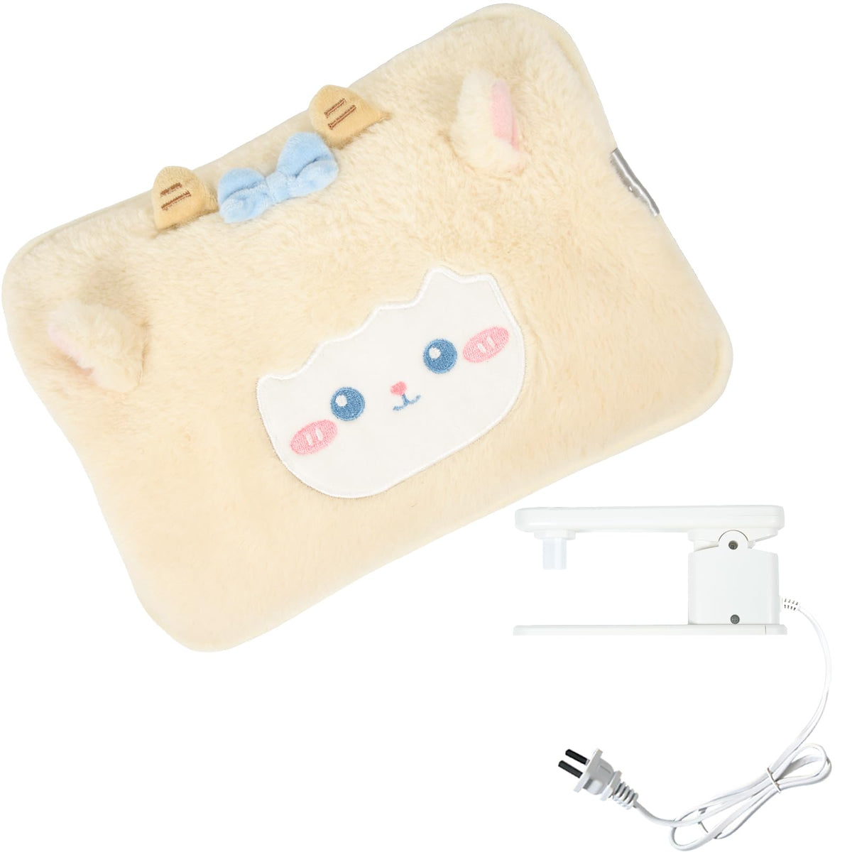 La bolsa de agua eléctrica WITERY con cubierta peluche ofrece calor cómodo para las manos