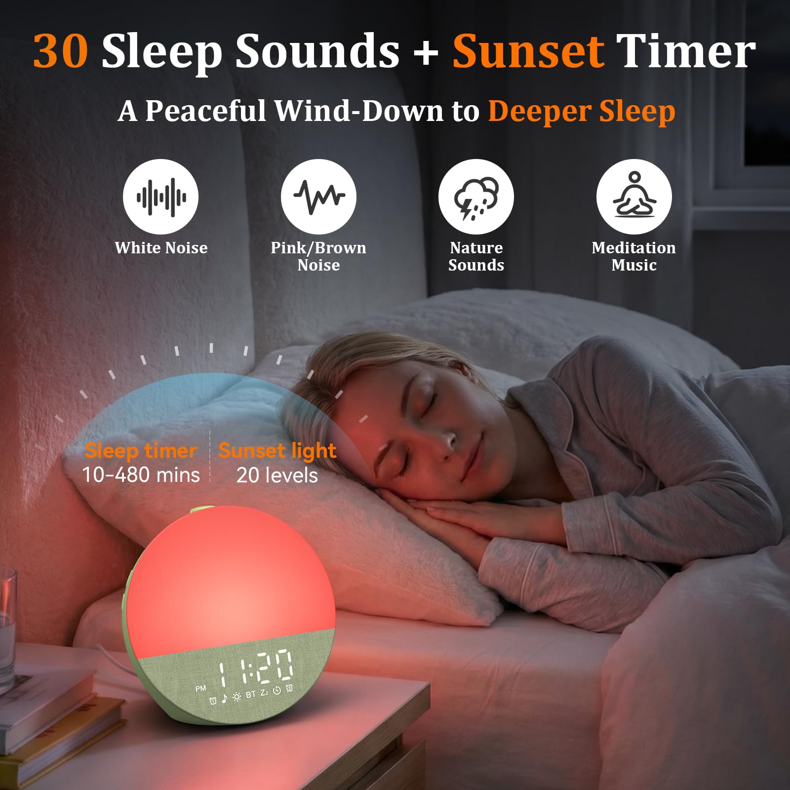 Temporizador puesta de sol de Wkzay para favorecer la relajación.
