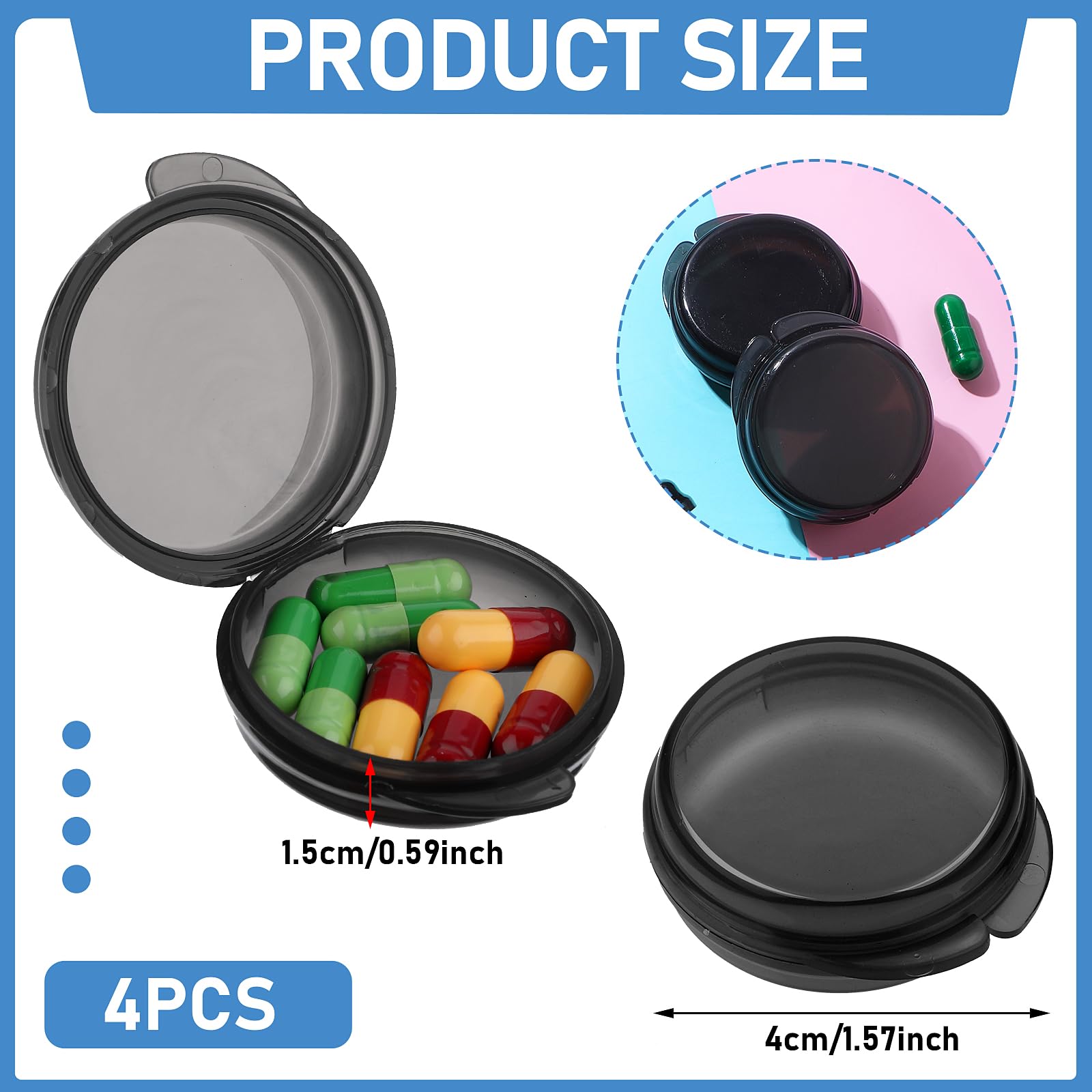 WLLHYF: estuche portátil para pastillas, perfecto en bolsos y carteras.