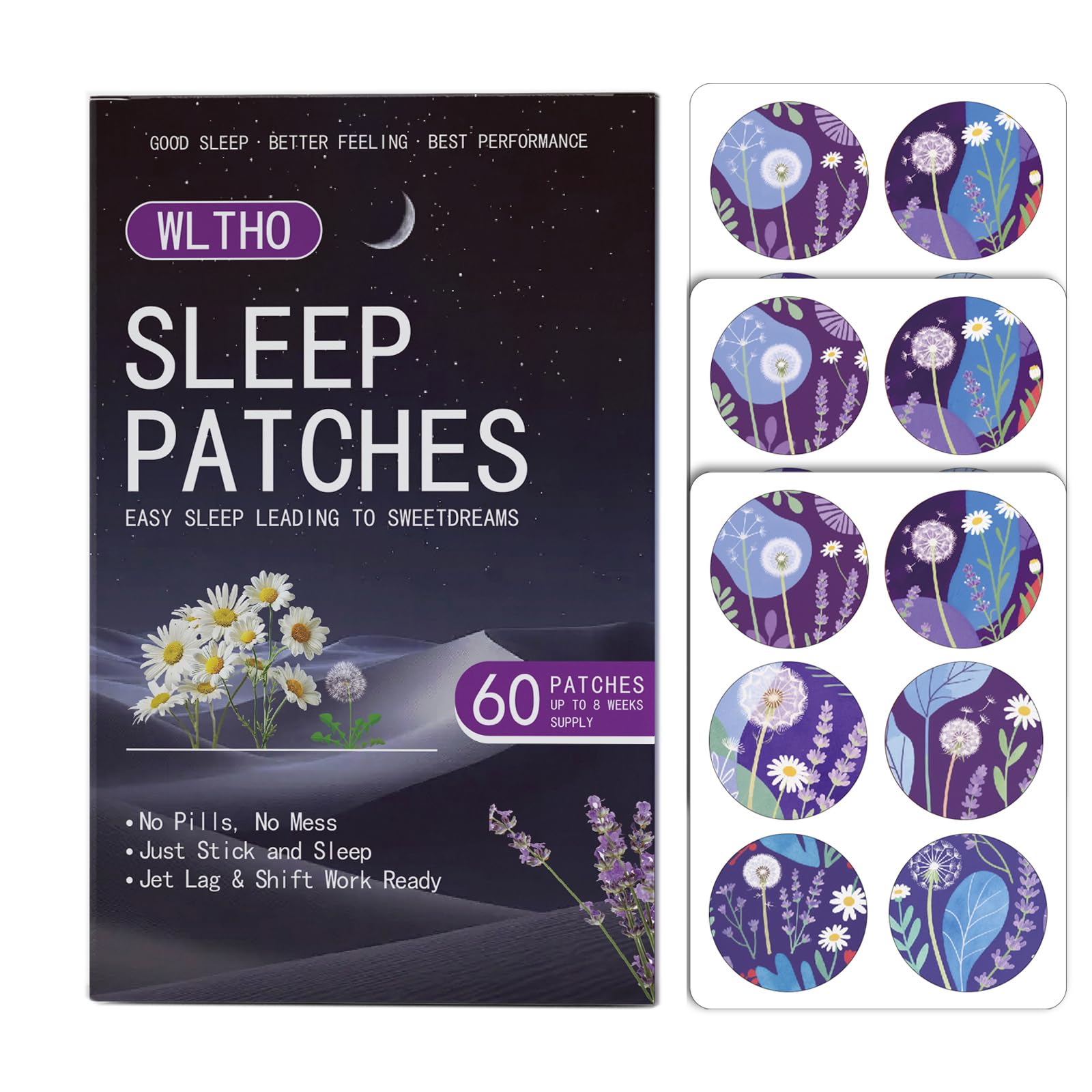 Parche WLTHO para sueño profundo, uso nocturno seguro y cómodo.