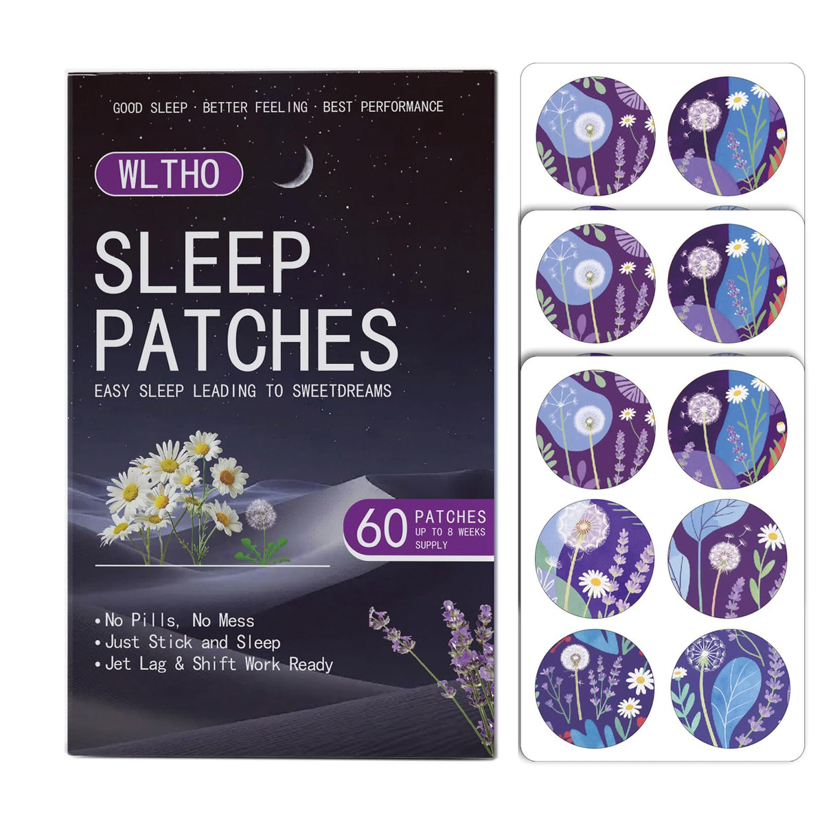 Parche WLTHO para sueño profundo, uso nocturno seguro y cómodo.