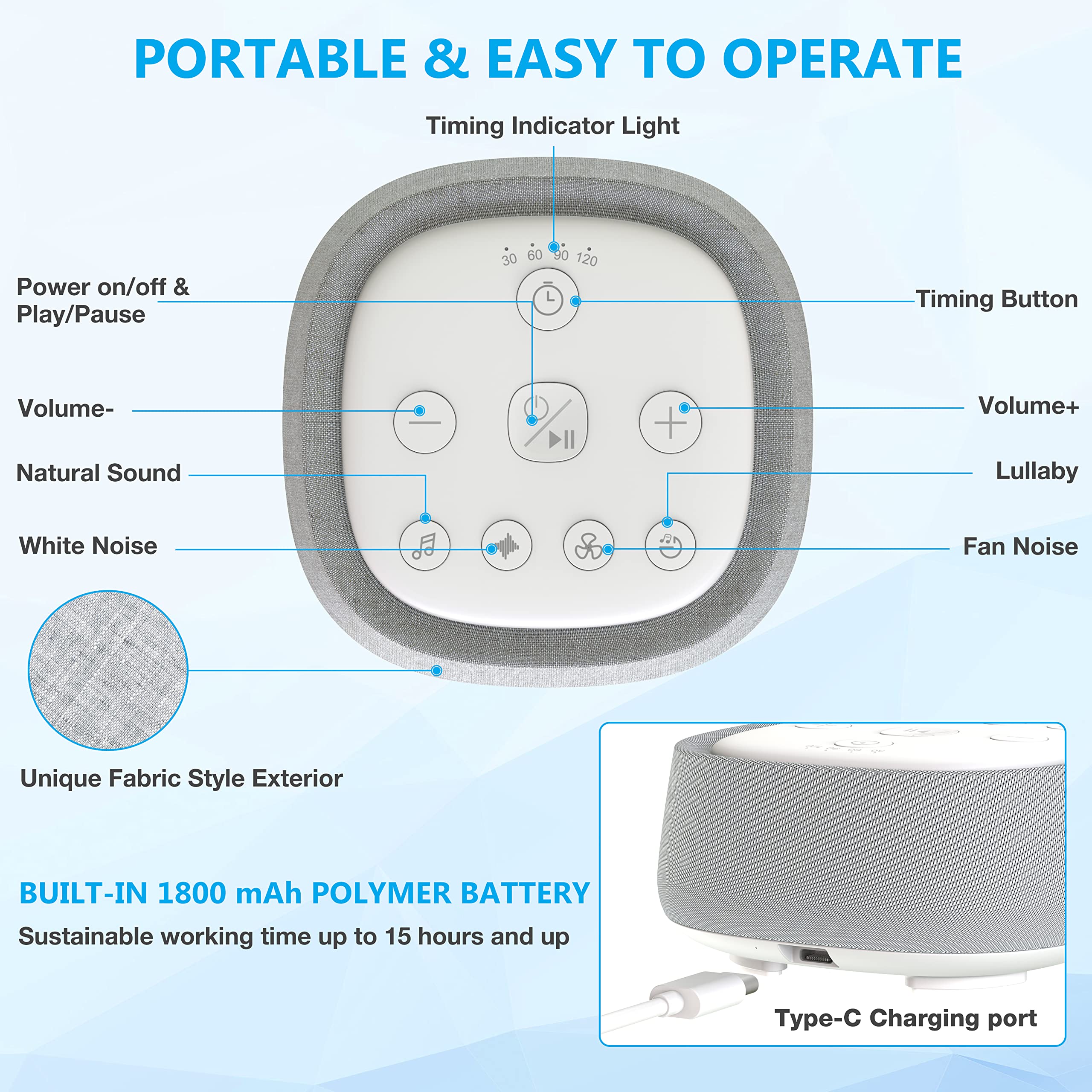 Wobrikosee con 32 niveles de volumen para ajustar el sonido.