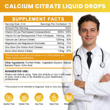 Etiqueta de WOGORGT Calcio Citrato Drops mostrando D3 y K2 para apoyo mineral