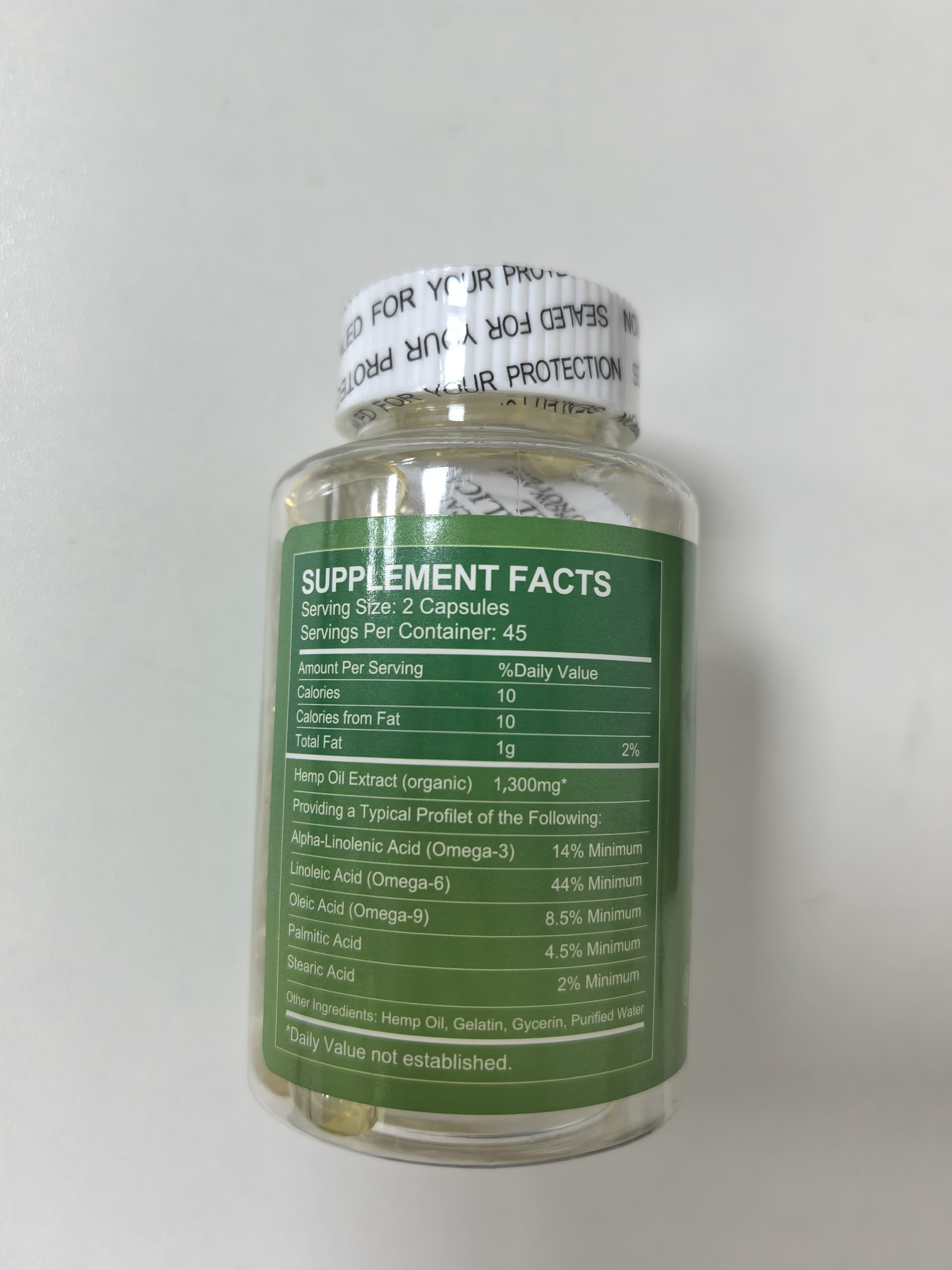Ficha técnica clara que resalta pruebas de calidad y cultivo orgánico.