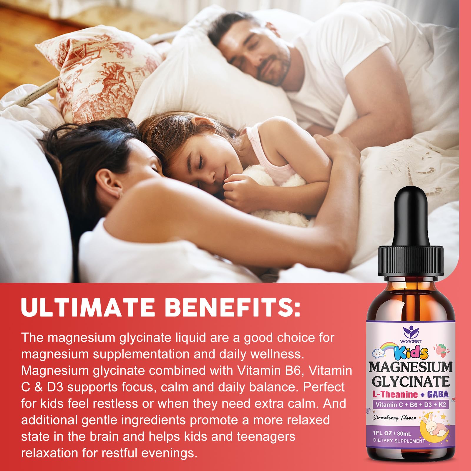 Rutina nocturna con magnesio glicinato para relajación suave.
