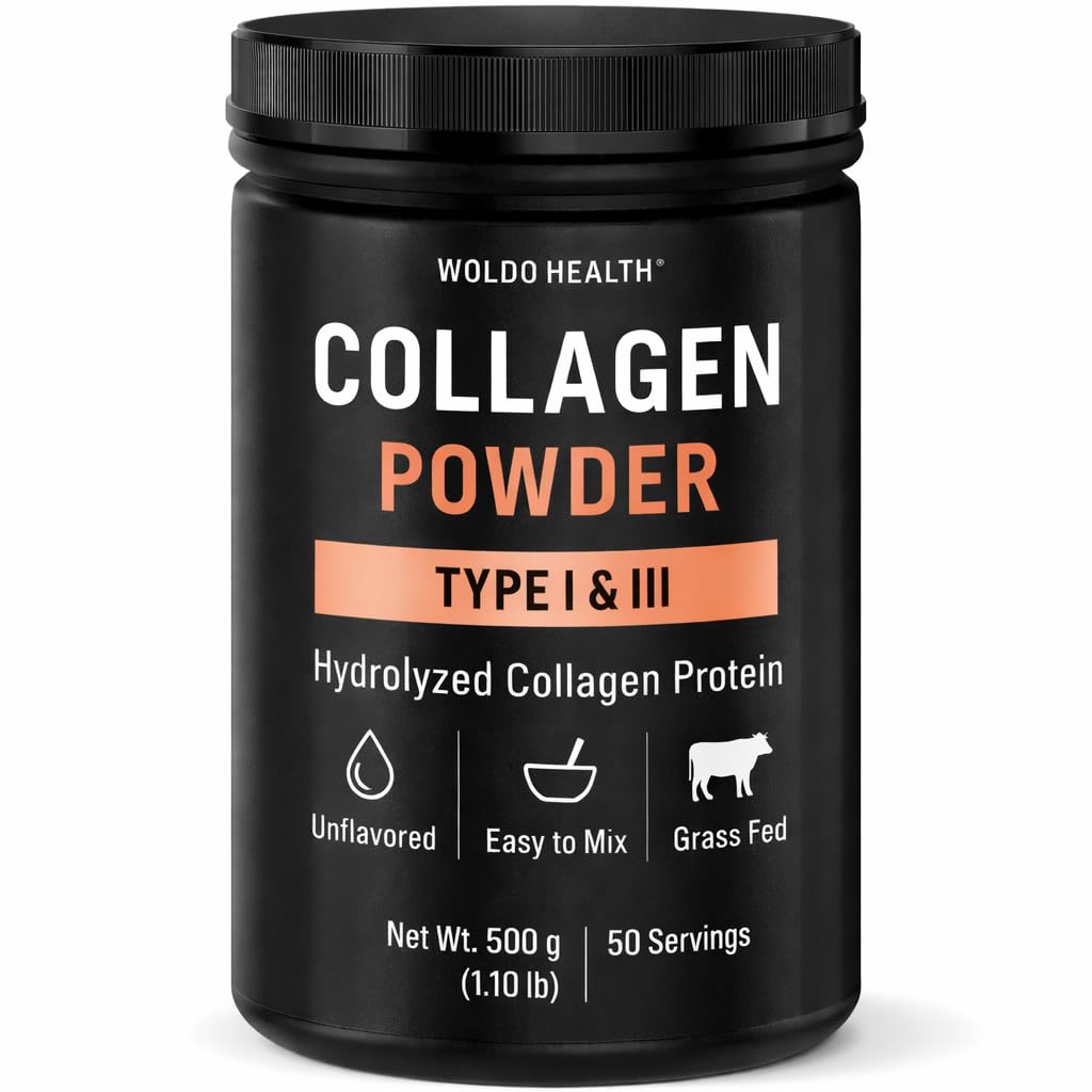 WoldoHealth Colágeno en polvo en envase práctico para uso diario.