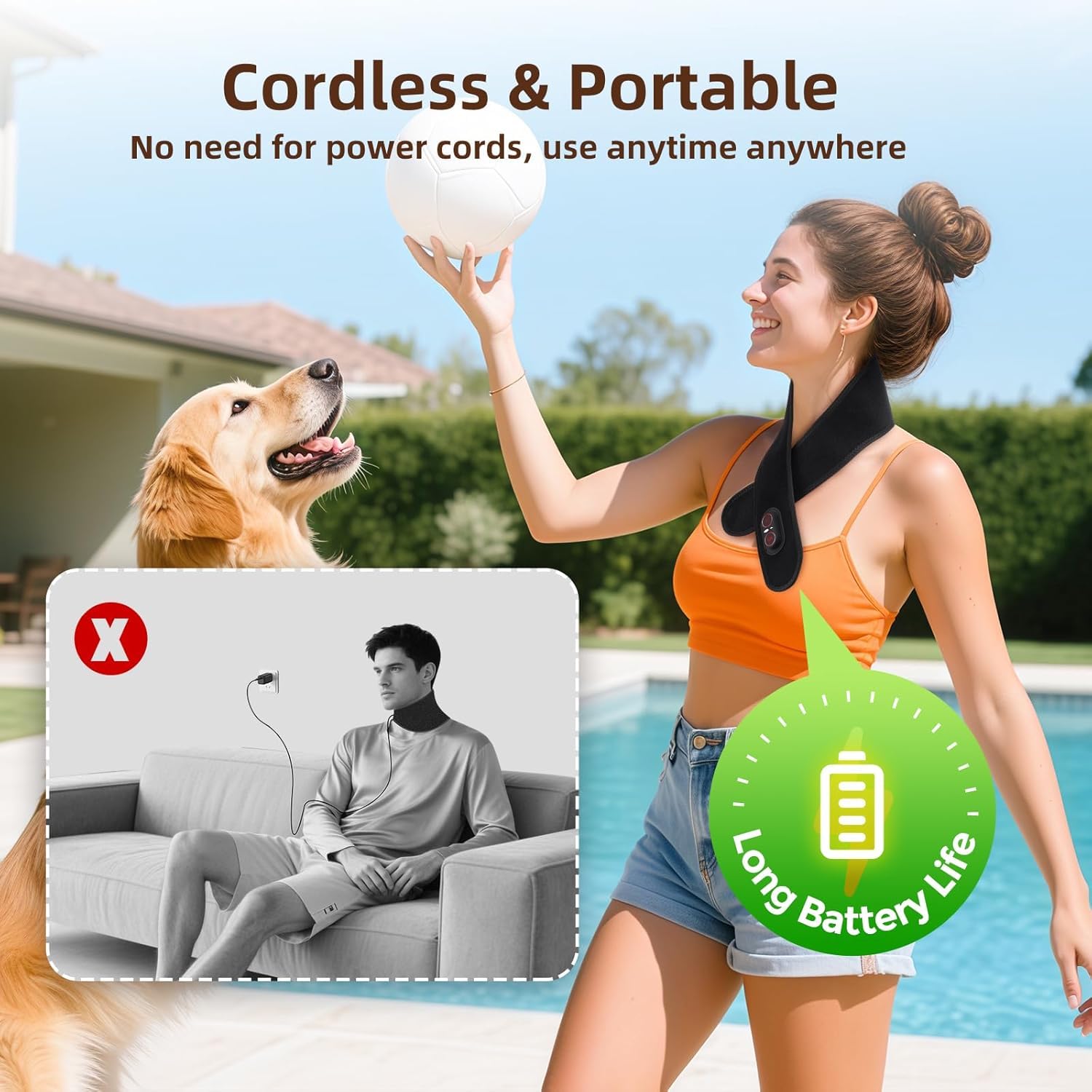 WoloyHeatie diseño cuello ergonómico para ajuste cómodo