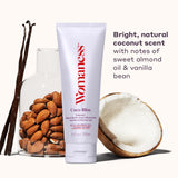 Envase práctico de Womaness Coco Bliss con dosificador.