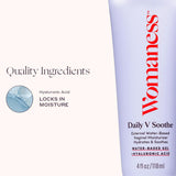Womaness Daily V Soothe: textura-ligera para aplicación diaria sin grasa.