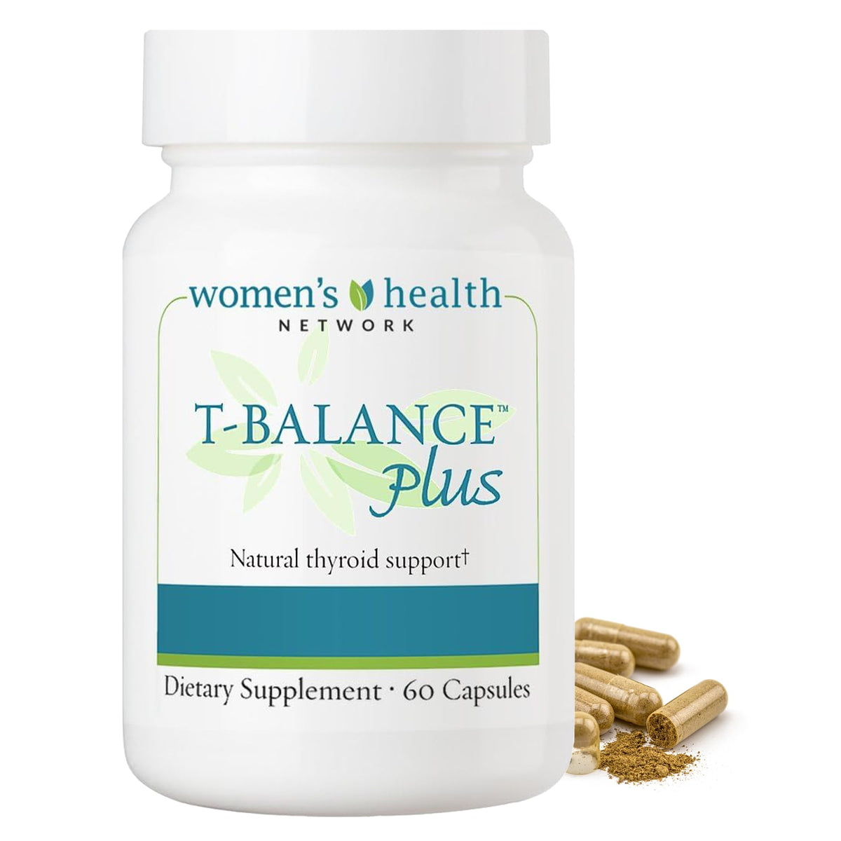 T-Balance Plus de Women's Health Network, botella de cápsulas para uso diario y bienestar