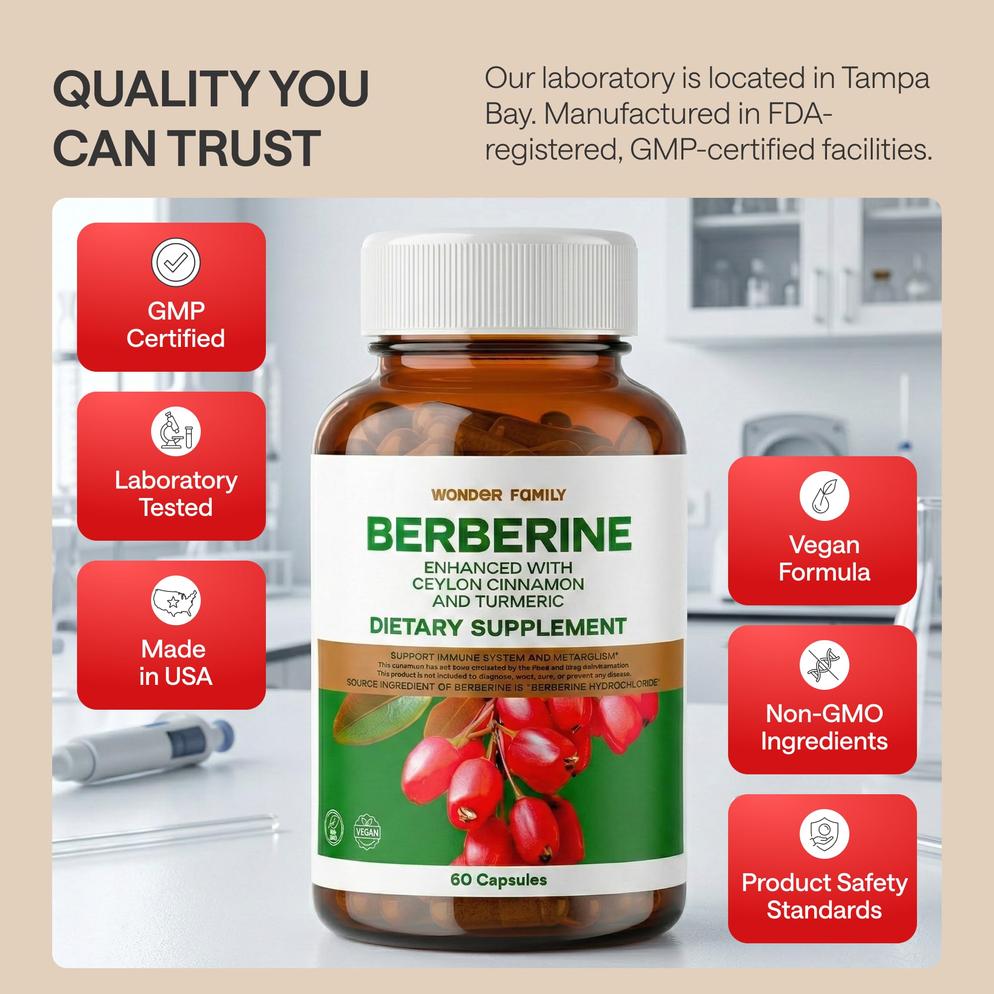 Dosis diaria de WONDER FAMILY Berberine para consistencia