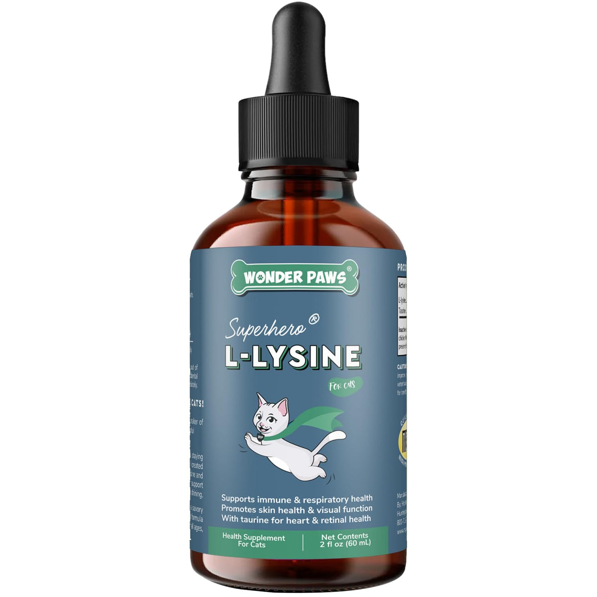 Wonder Paws lisina gotas 60 ml para gatos, apoyar la salud inmune