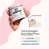 Wonderbelly: tabletas masticables sabor fresa para alivio rápido.