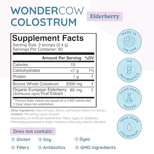 WONDERCOW Colostro polvo para porciones familiares diarias.