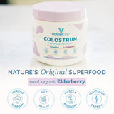 WONDERCOW Colostro polvo de saúco en batidos, con posible apoyo al sistema inmunitario.