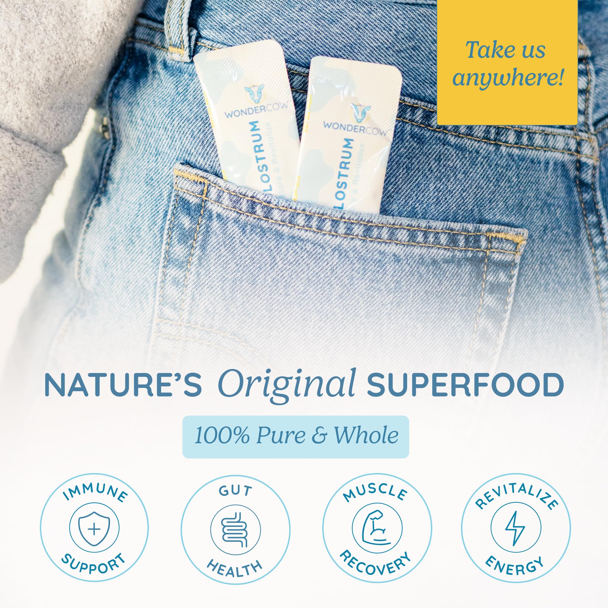 WonderCow colostro mezcla en bebida lista para consumir