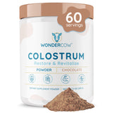 WonderCow colostro en pote de 60 porciones para apoyo digestivo.