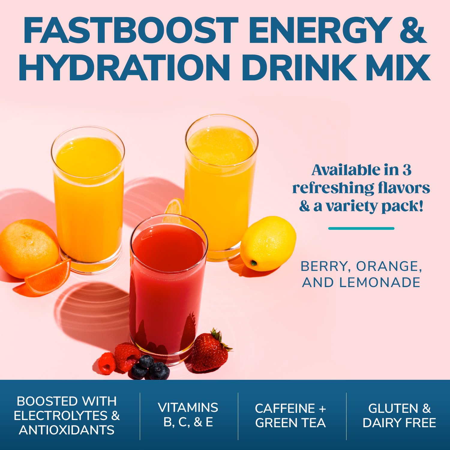 WonderSlim FAST BOOST Lemonade: etiqueta con antioxidantes y electrolitos clave.
