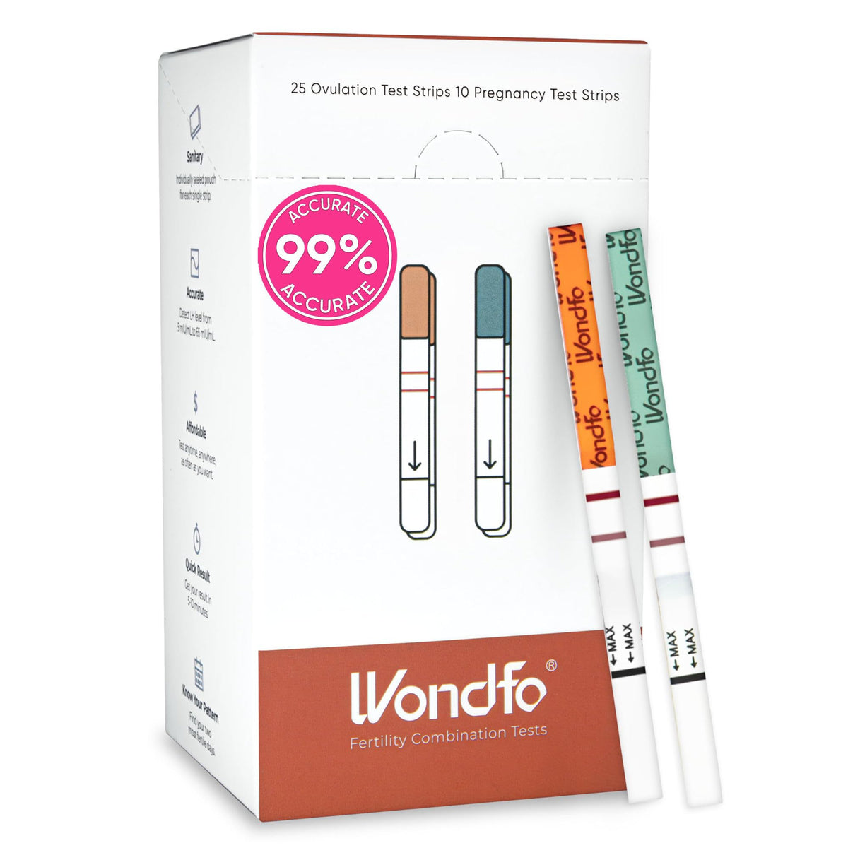 Kit Wondfo de pruebas de embarazo y ovulación listo para planificar